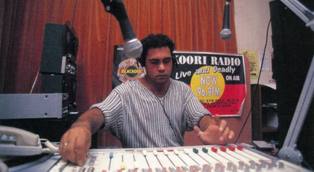 Trevor Dodds, presenter of Koori Radio 93.7FM (photograph courtesy Gadigal Information Service Archive)